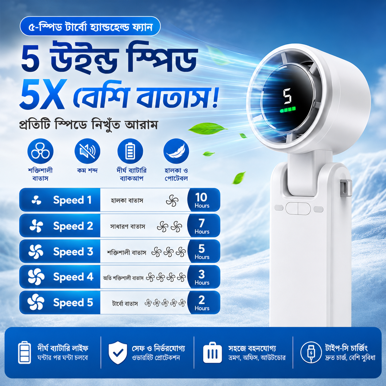 Turbine Mini Fan  অর্জিনাল টা